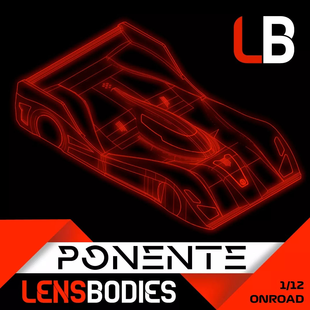 LB-HRELB12PNT-S - Lens Bodies Ponente 1:12 Onroad Clear Body - Standard